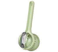 Vegetable Peeler, Light Green with Storage Box, Sharp Stainless Steel Cutter, Transparent Peel Collector, 7.7 x 3.5 in, Comfortable Grip for Kitchen