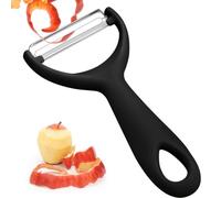 Vegetable Peeler with Stainless Steel Sharp Blade, Non-Slip Ergonomic Handle. Y Shaped Julienne Peeler for Potato,Carrot,Cucumber,Citrus,Garlic,Orange,Lemon,Apple Peeler kitchen gadgets (black)