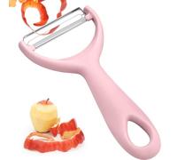 Vegetable Peeler with Stainless Steel Sharp Blade, Non-Slip Ergonomic Handle. Y Shaped Julienne Peeler for Potato,Carrot,Cucumber,Citrus,Garlic,Orange,Lemon,Apple Peeler kitchen gadgets (pink)