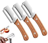 Vegetable Peeler Wooden Handle Peeler 3PCS Ergonomic Potato Peeler Stainless Steel Fruit Slicer, Sharp Blade Kitchen Tool for Carrot, Apple, Kiwi, Orange (#2)