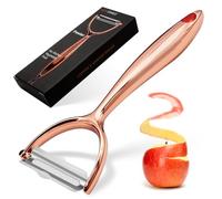 Vegetable Peeler, Y Peeler, Premium Potato Peelers for Kitchen, Veggie Peeler for Kitchen, Cucumber & Carrot Peeler, Ultra Sharp Blade, Heavy Duty Ergonomic Handle (Rose Gold)