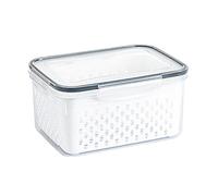 Vegetable Produce Storage Saver Containers with Lid for Refigerator, Fruit Storage Container for Fridge, Food Storage Containers with Colander, Plastic Fresh Keeper for Fruit Vegetable(1750ML)