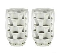 Vegetable Protection Net, 4 Size Options 2-Pack Thickened 60-Mesh Drawstring and Zipper Plant Cover for Garden Use Against Insects(45 * 45 * 80cm)