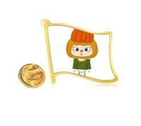 Vegetable Pumpkin Holloween Orange UU Golden Metal Flag Lapel Pin Badge