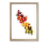 Vegetable Rainbow Framed Print | A2 Oak Framed Wall Art | Ready to Hang | Modern Food Picture | Living Room Bedroom Lounge Office