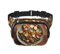Vegetable salad Printed multifunctional waist bag, unisex trendy messenger bag, travel sports storage bag
