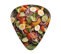 Vegetable saladGuitar Picks, 12-Piece Pattern Set, Three Different Thicknesses for Acoustic Electric Guitar and Other Instruments