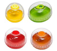 Vegetable Savers for Refrigerator 4Pcs/Set Sealed Fresh Keeping Onion Keeper with Clear Lid Food Grade Lemon Saver Washable Reusable Tomato Avocado Saver for Kitchen