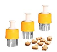 Vegetable Shaper Cutter - Cutting Moulds Cheese Mould Cutter | Cutting Moulds for Biscuits | 3-Piece Pastry Stamp Mould Garnishing Tool | Fruit and Vegetable Cutting Mould for Homemade Baking for