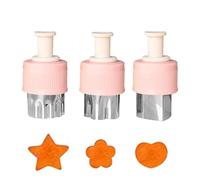 Vegetable Shaper Cutter - Cutting Moulds Cheese Mould Cutter | Cutting Moulds for Biscuits | 3-Piece Pastry Stamp Mould Garnishing Tool | Fruit and Vegetable Cutting Mould for Homemade Baking for