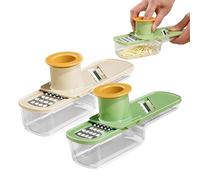 Vegetable Slicer | 2 Piece Food Grinder with Catcher Container,Potato Cutter with Hand Guard | for Garlic Lemon Carrot Onion and Potato in the Kitchen for Meal Preparation and Cooking