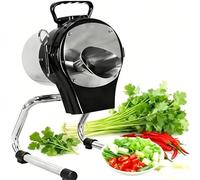 Vegetable Slicer Chopper, Commercial Scallion Cutter Food Processor, 6000BPM, Adjustable Thickness 1-5mm, Ideal for Green Onions and Peppers