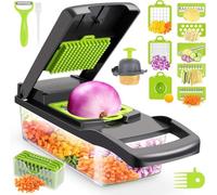 Vegetable Slicer, Dicer, Vegetable Chopper Dicer, Vegetable Slicer, Suitable for Throws, Slices, 14 in 1 Multifunctional Cutter, Onion Chopper Salad Cutter, Mandolin, ABS