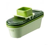 Vegetable Slicer for Kitchen with 3 Baskets, Multifunctional Cutter for Fruit, Onion, Potato - Green, PP+PET+ABS, 28.3x11.7x15.7cm