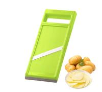 Vegetable Slicer,Stainless Steel Portable Vegetable Chip Maker,Manual Slicer for Kitchen Handheld Chopper for Food Vegetables French and Cutter Potato Cutter for Chips (Green,Grey) (Green)