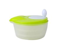 Vegetable spin dryer, Salad Spinner Multi-functional semi-automatic dishwashing draining basket double-layer plastic kitchen vegetable dehydrator Vegetable Drainer(Green)