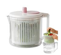 Vegetable Spinner - Manual Fruit Washing Bowl, Salad Lettuce Cleaner Tool | Efficient Water Drainage Cleaning Device, for Kitchen Home Apartment Garden BBQ Camping Picnic Deck Yard