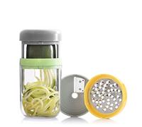 Vegetable Spiral Cutter and Grater with Recipes Vigizer InnovaGoods, Grey, Green, Orange, Transparent