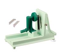 Vegetable Spiralizer and Rotary Mandoline Slicer, Professional Kitchen Slicer with 3 Interchangeable Serrated Blades and 1 Straight Blade for Zucchini Noodles, Salads, Non-Slip Manual Slicer (1PC)