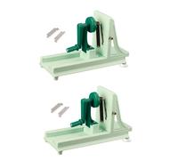 Vegetable Spiralizer and Rotary Mandoline Slicer, Professional Kitchen Slicer with 3 Interchangeable Serrated Blades and 1 Straight Blade for Zucchini Noodles, Salads, Non-Slip Manual Slicer (2PCS)