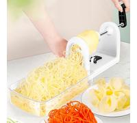 Vegetable Spiralizer with 4 Blades, Shredder for Slicing and Shredding, Includes Blade Storage Box and Multiple Protections, Ideal for Hot Pot Restaurants and Light Meal Shops