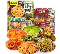 Vegetable Spree, Spicy Lotus Root Slices, kelp Silk, Mixed Snacks, Spicy Snacks, Ready-to-eat Dishes, Independent Small Packaging, Ready to eat When Opened. (20 Packs)