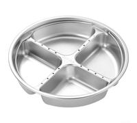 Vegetable Steamer Insert 304 Stainless Steel with Dividers - Compatible Steaming Shelf for Pots and Rice Cookers - Easy Clean for Surface - 22.5cm(D)