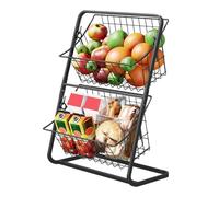 Vegetable Storage - Iron 28x15x37cm | Storage Basket | Countertop Organizer | Multi Tier Kitchen Rack For Vegetables Fruits Pantry Organization Countertop Space Saving Basket For Home Kitchen Organiz