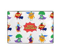 Vegetable Superman Flannel Non-Slip Area Rug â€“ 80x58in Plush Fleece Floor Mat With High-Density Memory Foam Core, Soft Absorbent & Fade-Resistant For Living Room, Office, Bedside & Balcony