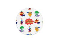 Vegetable Superman Round Diatomaceous Earth Coaster Set - Natural, Eco-Friendly, Fast-Absorbing Circular Coasters (1/2/4/6-Piece Pack) With Full-Print Design & Smooth Rounded Edges