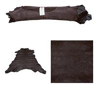 Vegetable Tanned Leather Goat Hide Semi-Firm Feel Full Grain Genuine Leather Suitable for Leathercrafts Bookbinding Garments (Dark Brown)