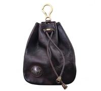 Vegetable-Tanned Leather Key Holder, Distressed Cowhide Coin Card Wallet, Multifunctional Mini Pouch for Car Keys Freeing Hands(CAF)