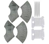 Vegetable Tanned Leather Page Corner Bookmarks Handcrafted Retro Style DIY Sewing Crafts for Book Lovers and Reading Enthusiasts 4 PCS Set with Needles and Threads