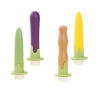 Vegetable Theme Bird Perch For Parakeets Macaws And Cockatoos With Texture Grinding Perch For Chewing And Trimming 4PCS