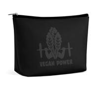 Vegetable Veggie Vegan Power Makeup Bag Portable Travel Cosmetic Bag Large Zipped Pouch PU Leather Organizer Bag Toiletry Bag, Style, 202403273