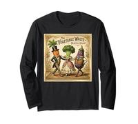 Vegetable Waltz Funny Vintage Dancing Veggies Long Sleeve T-Shirt