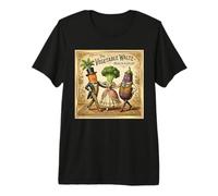 Vegetable Waltz Funny Vintage Dancing Veggies Premium T-Shirt