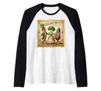 Vegetable Waltz Funny Vintage Dancing Veggies Raglan Baseball Tee