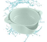 Vegetable Washing Basket - Double Layer Washing Basket, Coloring Bowl for Vegetables | Kitchen Strainer, Rotating Serving Bowl for Pasta, Fruit, Beans, Broccoli, Potatoes, green, Se référer au