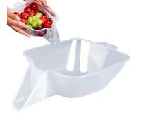 Vegetable Washing Basket - Multi-Functional Berry Colander with Spout | Drain Basket with Strainer Fruit Cleaning Bowl Container, Food Washing Bowl, Countertop Strainer for Tomato Grape