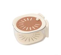 Vegetable Washing Basket with Lid - Rotatable Drain Strainer for Fruit Salad Pasta - PP+PET Kitchen Colander 15cm(Brown)