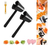 Vegetables Curler, Spiral Flower Cutter Fruit and Vegetable Flower Curler, Carrot Curler and Peeler, Kitchen Creative Cut Flower Tool, Carrot Cucumber Curler, for Carrots, Potatoes, Cucumbe (2pc)