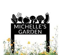 Vegetables Metal Sign Custom Garden Art,Personalized Farmer Names Signs with Stake Outdise Yard Decor,Customized Welcome Plaque for Gardener Farmhouse Birthday Gift,Gardening Gift Decor for Backyard