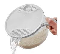 Vegetables Washing Bowl - Rice Strainer and Washer, Versatile Kitchen Colander | Efficient Rice Rinsing Bowl, Easy-Pour Spout Basket, Washing Bowl Strainer with Handle and Lid for Rice, Berries, Salad