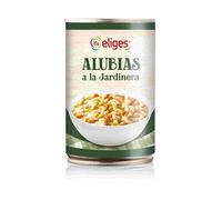 Vegetal Garden Style Beans IFA Eliges 500g Tin - Pack of 4 | Spanish White Beans with Vegetables in Tomato Sauce