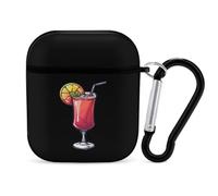 Vegetarian Alcoholic Drink Cocktail Earphone Case Cover Compatible with AirPods 1&2 Shockproof Bluetooth Headset Case Black-style