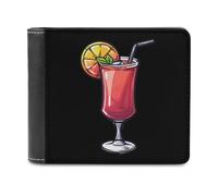 Vegetarian Alcoholic Drink Cocktail Men's Bifold Wallet Slim Cash Card Holder Leather Purse