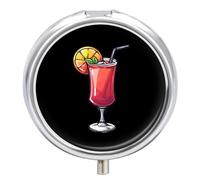 Vegetarian Alcoholic Drink Cocktail Pill Box 3 Compartment Small Portable Medicine Case Pill Organizer for Pocket Purse