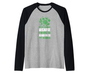Vegetarian Align with My Morals Green Lifestyle Raglan Baseball Tee