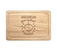 Vegetarian from My Head Tomatoes Rectangular Wooden Chopping Board